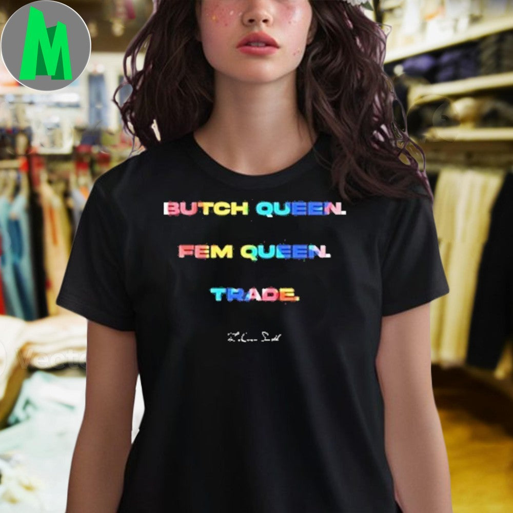 Design LaQuan Smith’s Pride rainbow colored text graphic Shirt