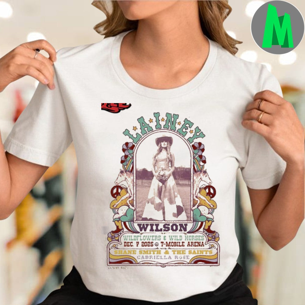 Design Lainey Wilson Country Music Wildflowers and Wild Horses Live Concert T-Mobile Arena Nevada December 7 2025 Tour Fan Shirt