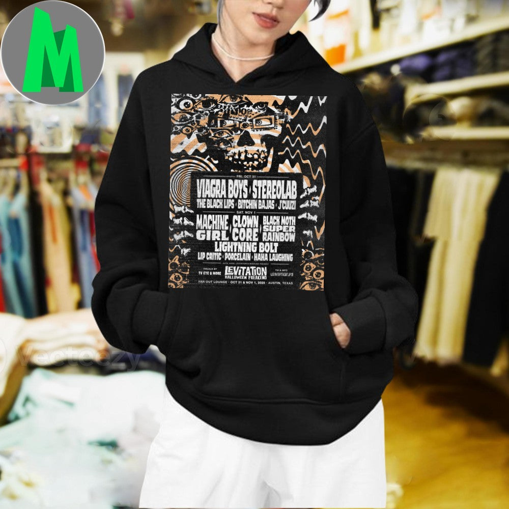 Design Levitation Halloween Freakend 2025 Concert Poster T-Shirt