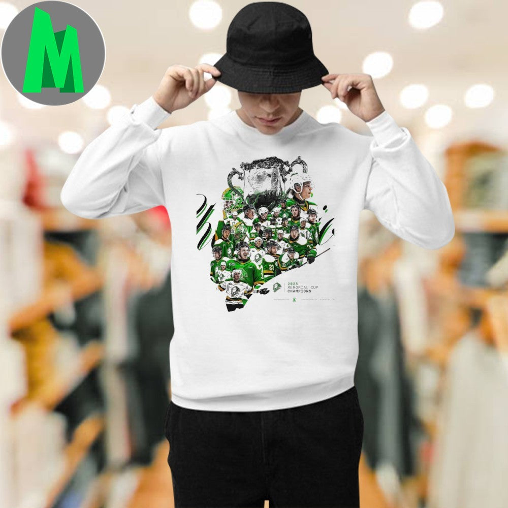 Design London Knights Poster Celebrates The Champions 2025 Memorial Cup Champions OHL Hockey Fan Commemorative Graphic Tee Shirt