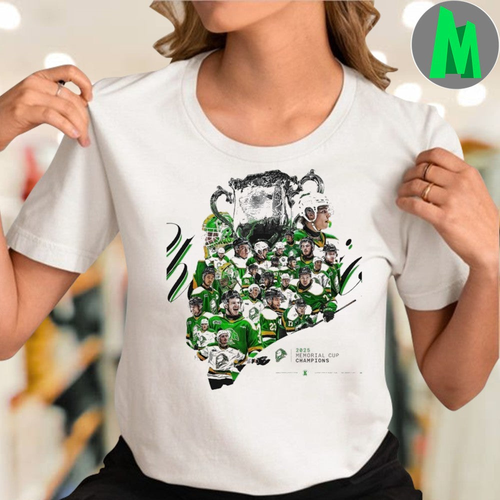Design London Knights Poster Celebrates The Champions 2025 Memorial Cup Champions OHL Hockey Fan Commemorative Graphic Tee Shirt