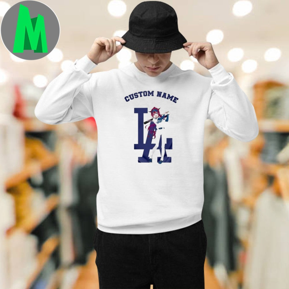 Design Los Angeles Dodgers IRyS Hololive Anime Baseball Shirt