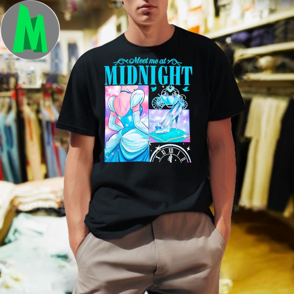 Design Meet Me At Midnight Cinderella Magic Kingdom Princess Glass Slipper Shirt