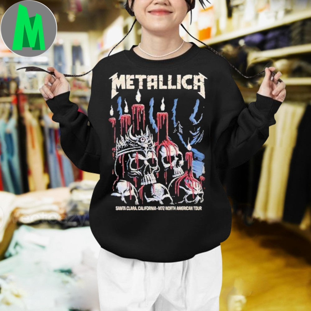 Design Metallica M72 Santa Clara Night 1 Merchandise Tee On June 20 In Santa Clara California At Levis Stadium M72 North American Tour 2025 Shirt
