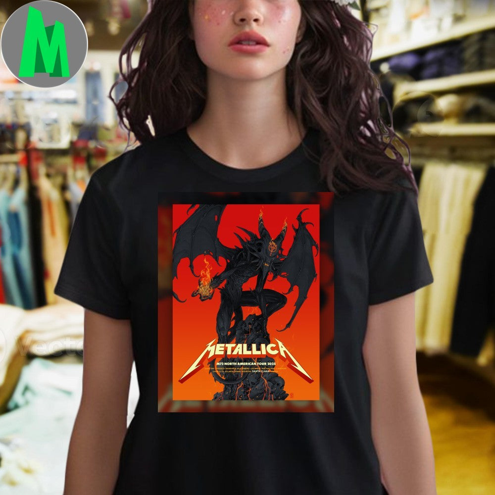 Design Metallica M72 World Tour 2025 Santa Clara Concert T-Shirt