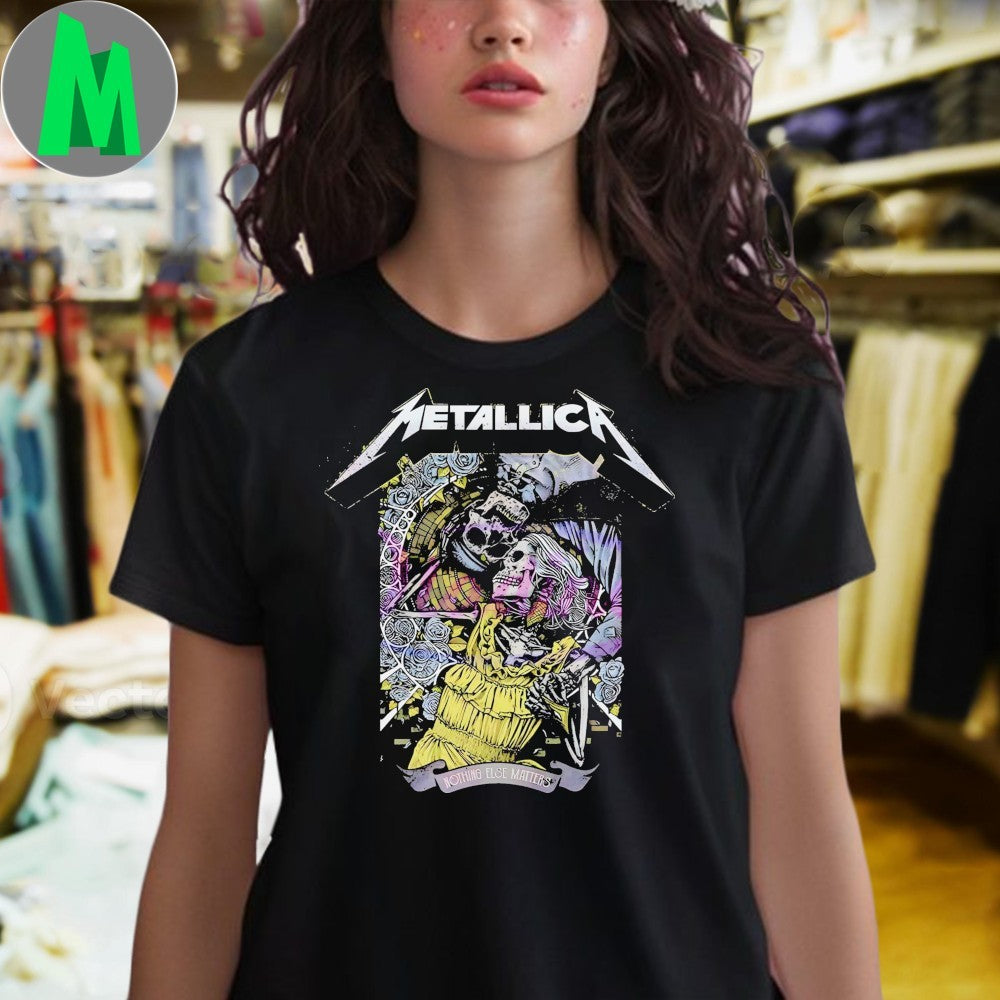 Design Metallica Nothing Else Matters Skeleton Couple Poster Art Shirt