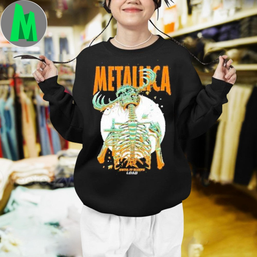 Design Metallica Until It Sleeps Load Album Skeleton Graphic Fan T-Shirt