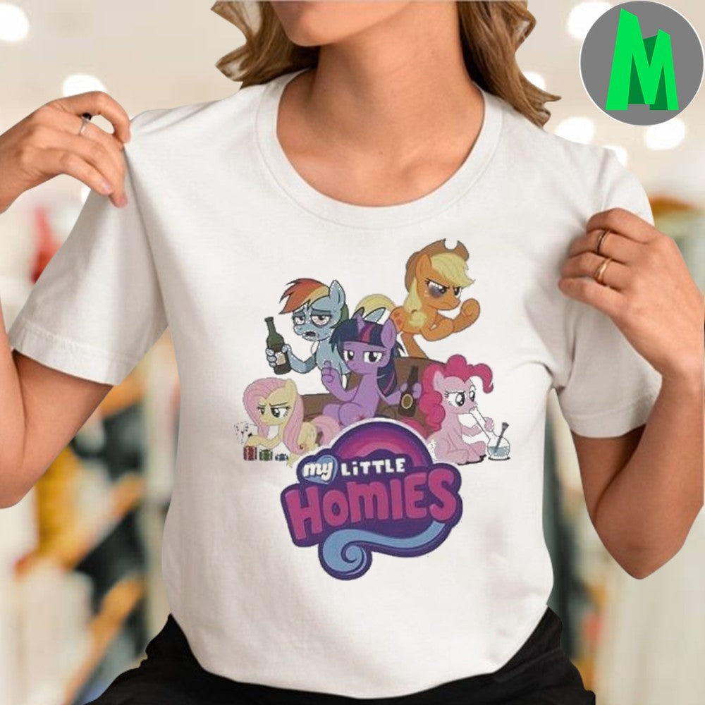 Design My Little Homies Edgy Cartoon Pony Graphic T-Shirt