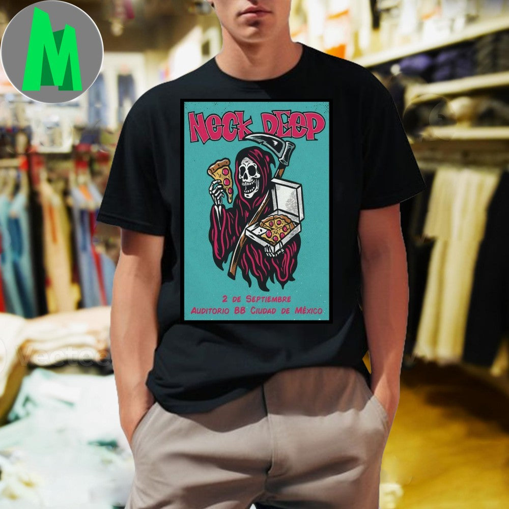 Design Neck Deep 9-2-2025 Mexico Auditorio BB Poster Shirt