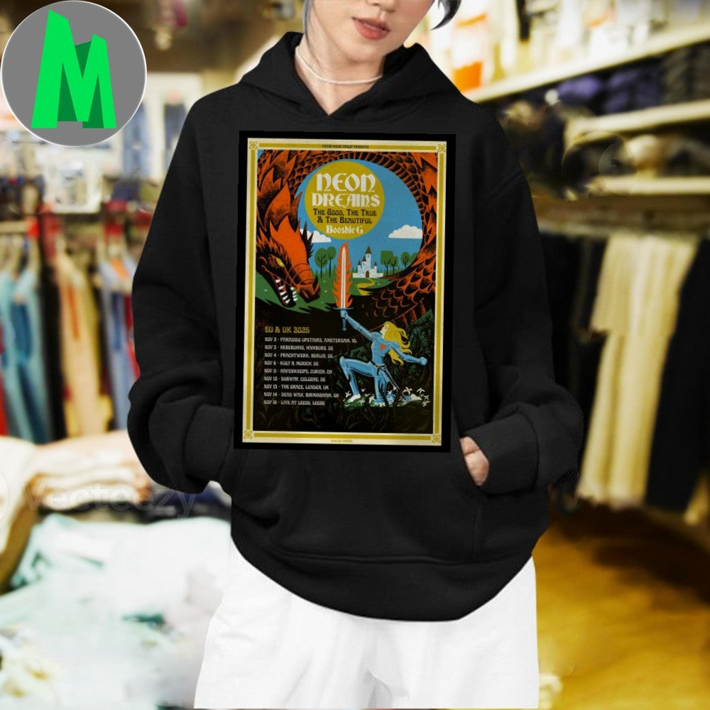 Design Neon Dreams EU UK 2025 Tour Concert Music Band Dragon Knight Poster Fan Shirt
