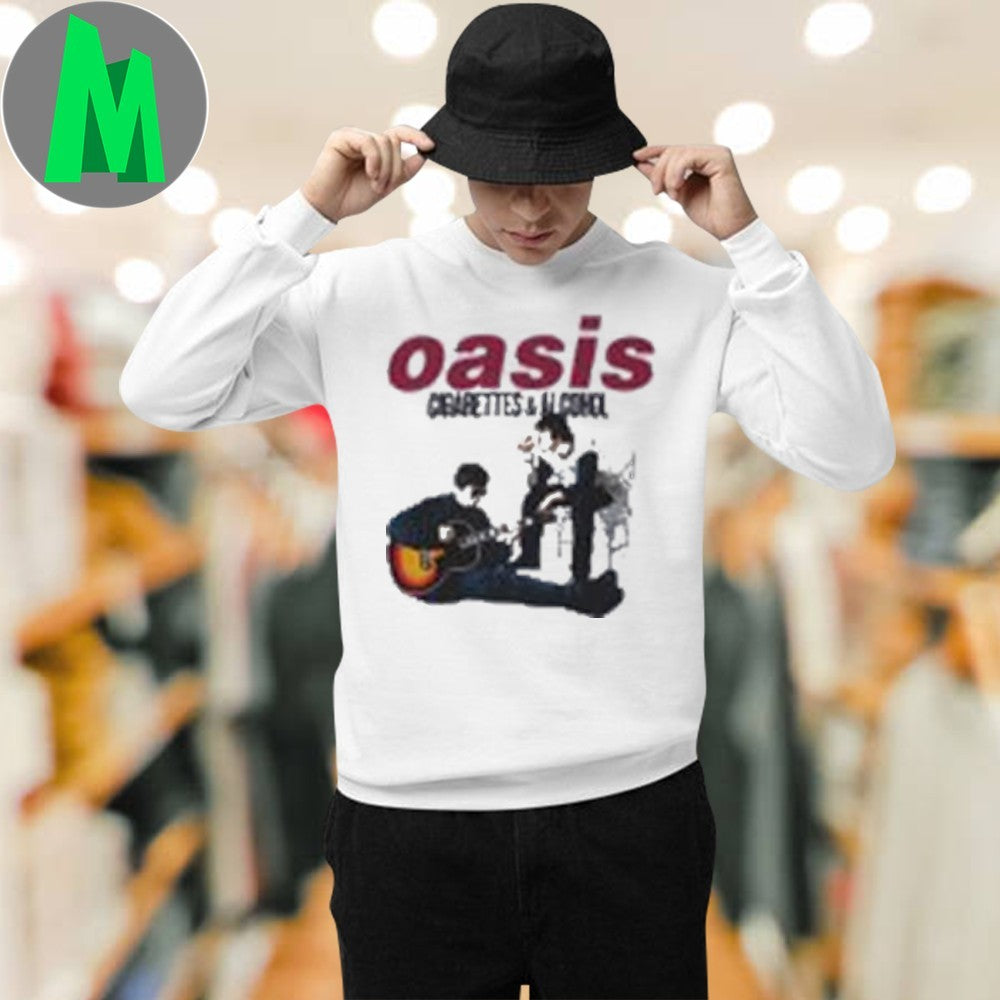 Design Oasis Cigarettes & Alcohol Britpop Rock Music Band Fan Shirt