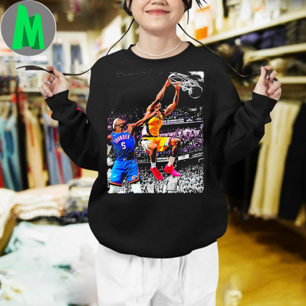 Design Obi Toppin Jr Powerful Dunk Basketball Shirt