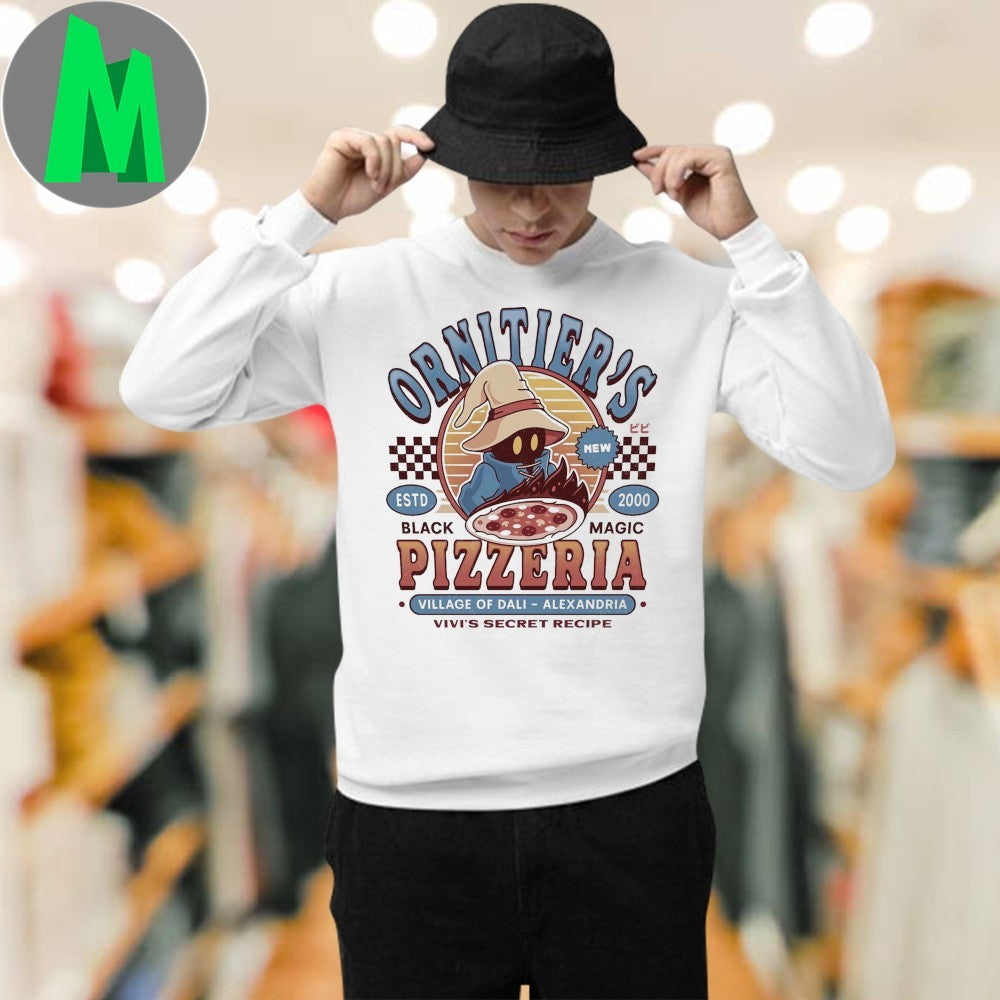 Design Ornitier’s Pizzeria Vivi’s Secret Recipe Retro Gaming Graphic T-Shirt