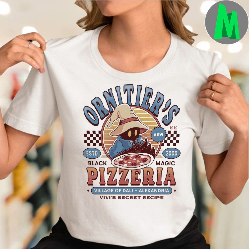 Design Ornitier’s Pizzeria Vivi’s Secret Recipe Retro Gaming Graphic T-Shirt