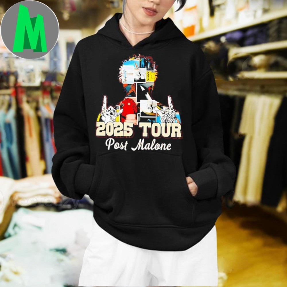 Design Post Malone The Big Ass Stadium 2025 Tour Art Photo Collage T-Shirt