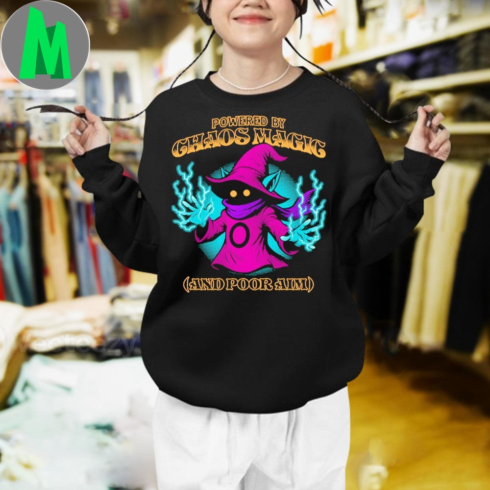 Design Powered By Chaos Magic Fantasy Wizard Funny Shirt