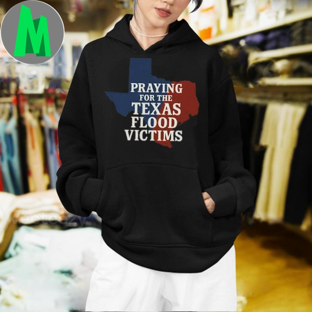 Design Praying For The Texas Flood Victims Relief Map T-Shirt
