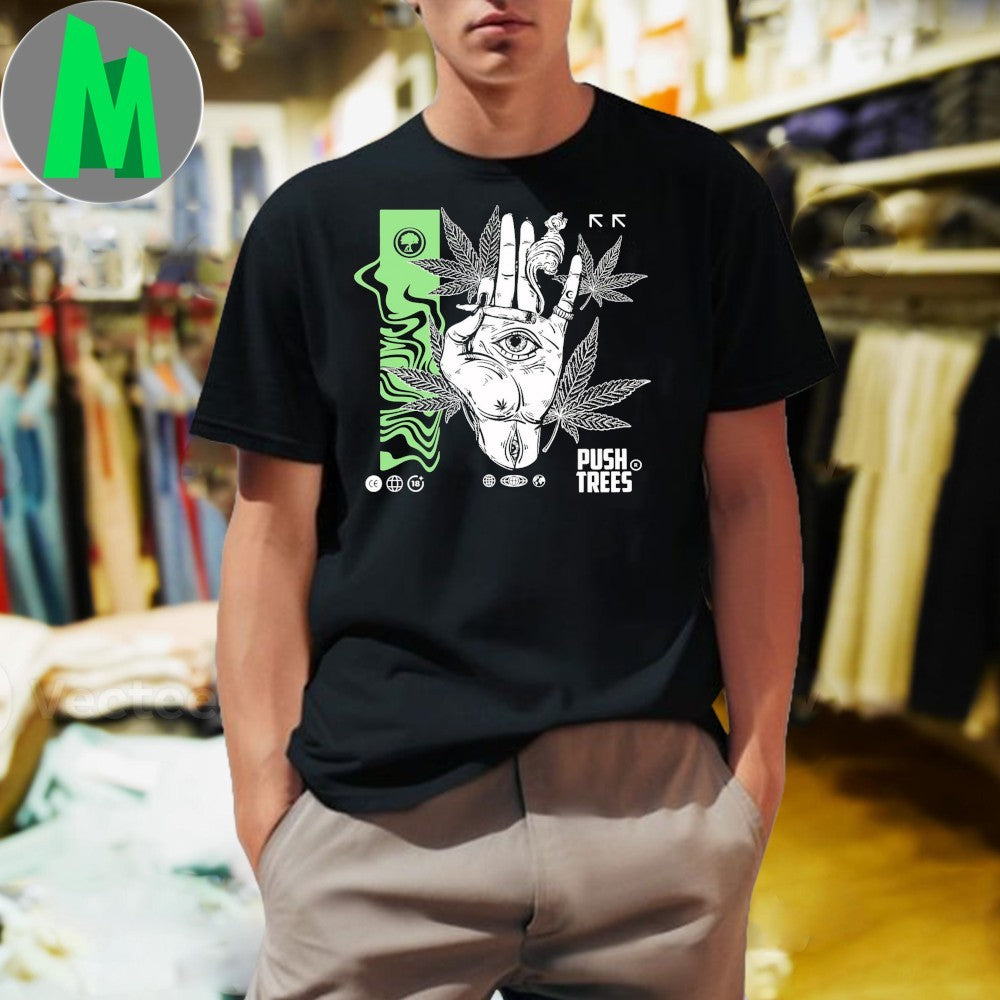 Design Push Trees All Seeing Eye Cannabis Culture Graphic T-Shirt