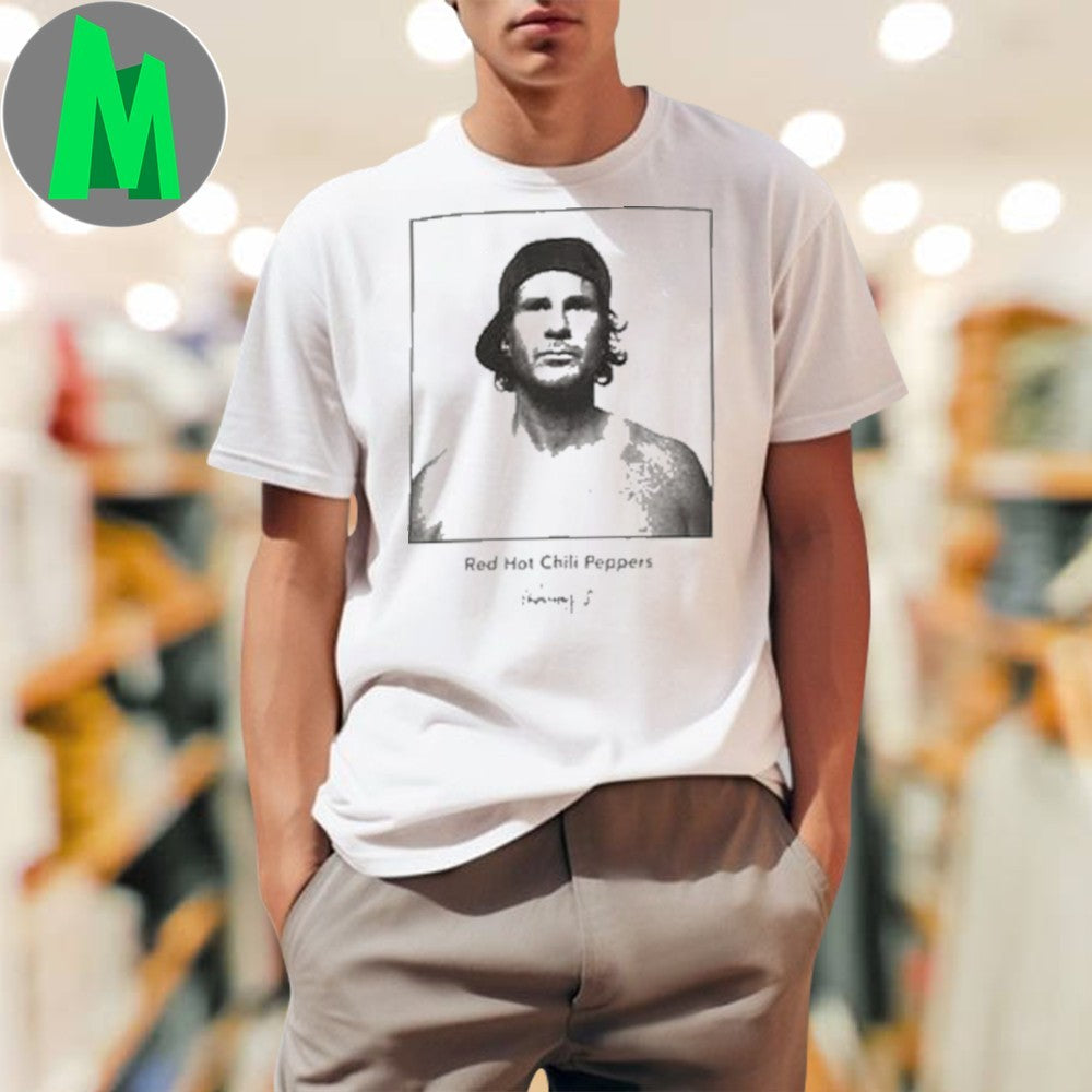 Design Red Hot Chili Peppers Flea Black & White Photo Graphic T-Shirt