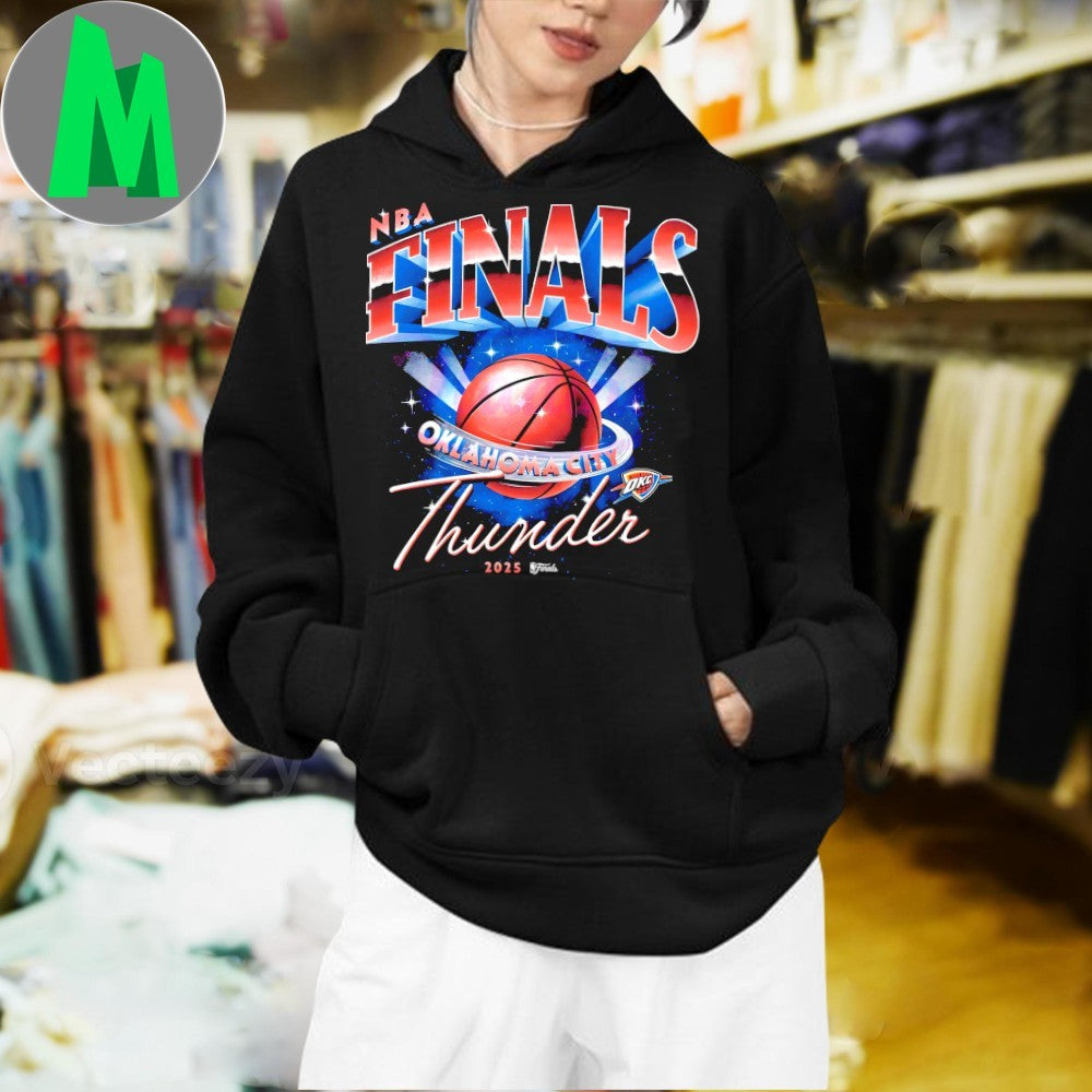 Design Retro Oklahoma City Thunder NBA Finals 2025 Basketball Graphic T-Shirt