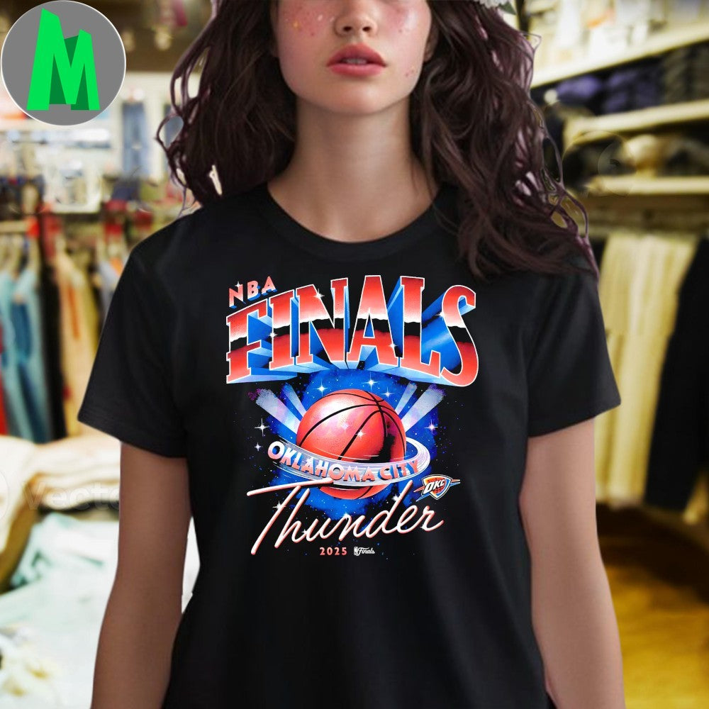 Design Retro Oklahoma City Thunder NBA Finals 2025 Basketball Graphic T-Shirt