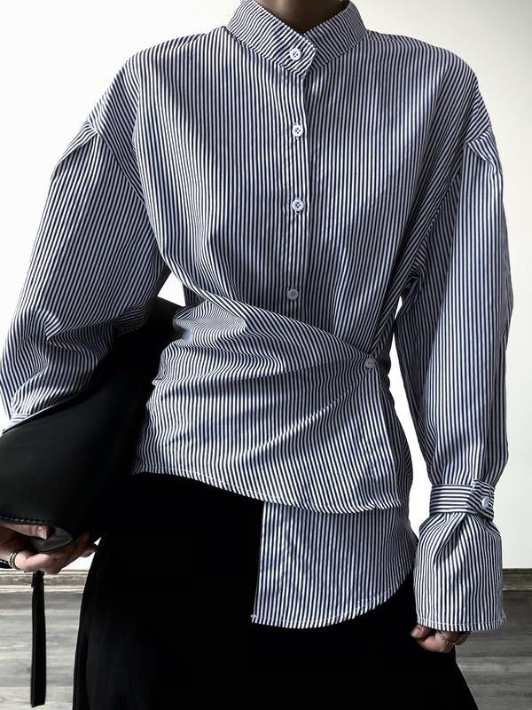 Design Sense Two-Way Versatile Chic Striped High-End Autumn Winter Shirt, Stylish Casual Wear for Men & Women, Perfect...