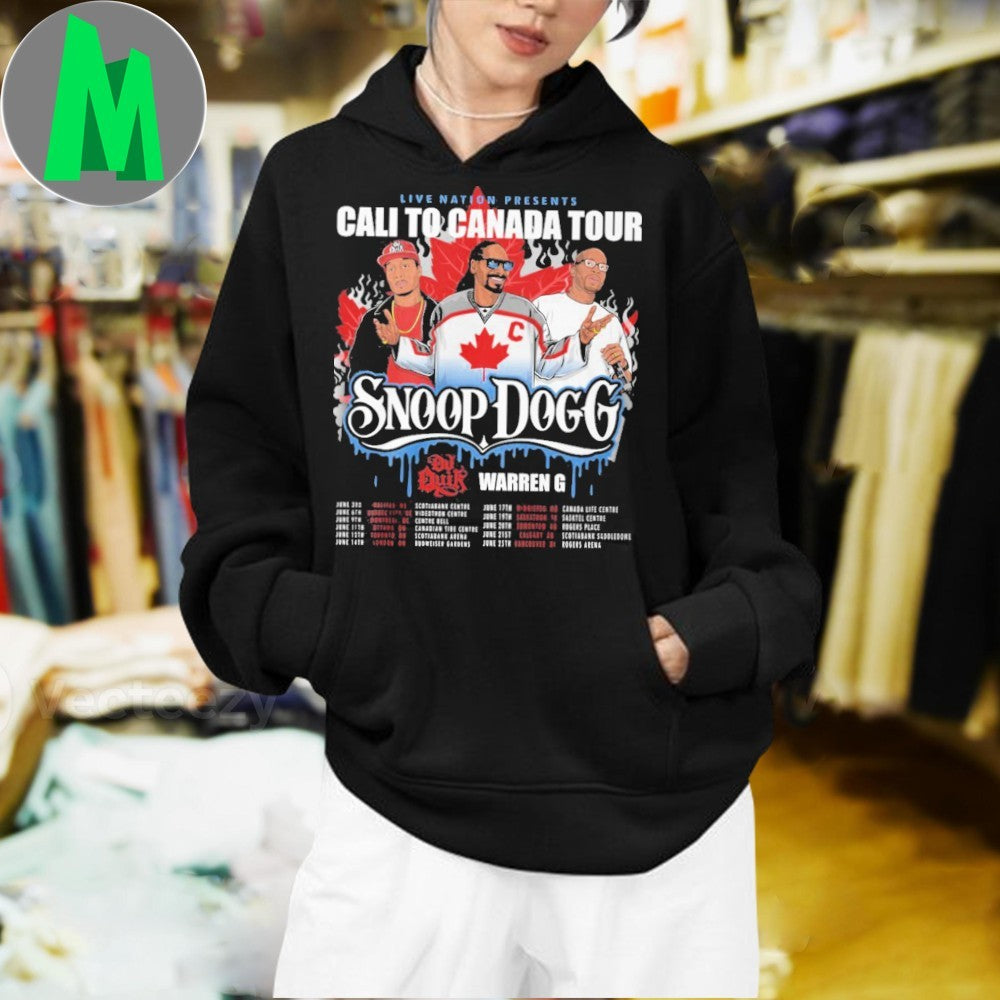 Design Snoop Dogg Dr. Dre Warren G Cali To Canada Tour 2025 Hip Hop Rap Music Fan T-Shirt