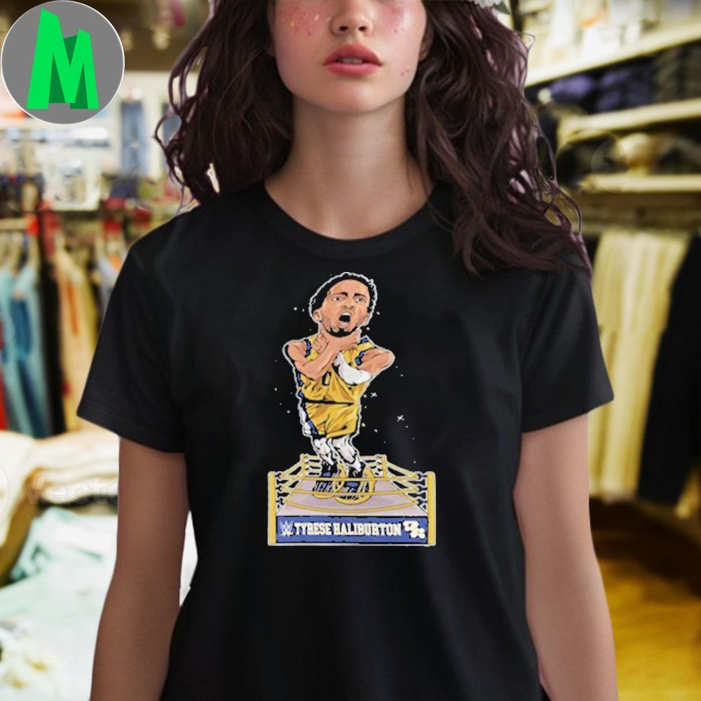 Design Tyrese Haliburton Indiana Pacers Basketball NBA Funny Meme Knicks Choke Wrestling Shirt