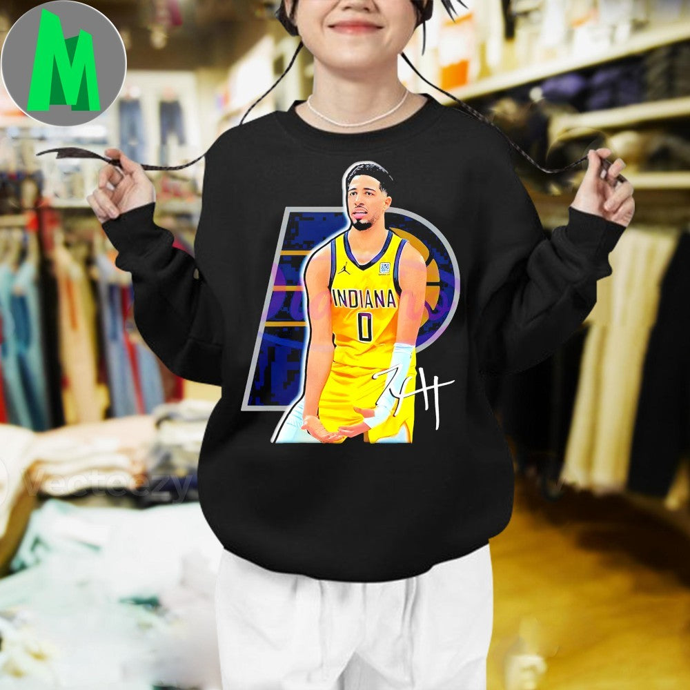 Design Tyrese Haliburton Indiana Pacers Signature Pose Shirt