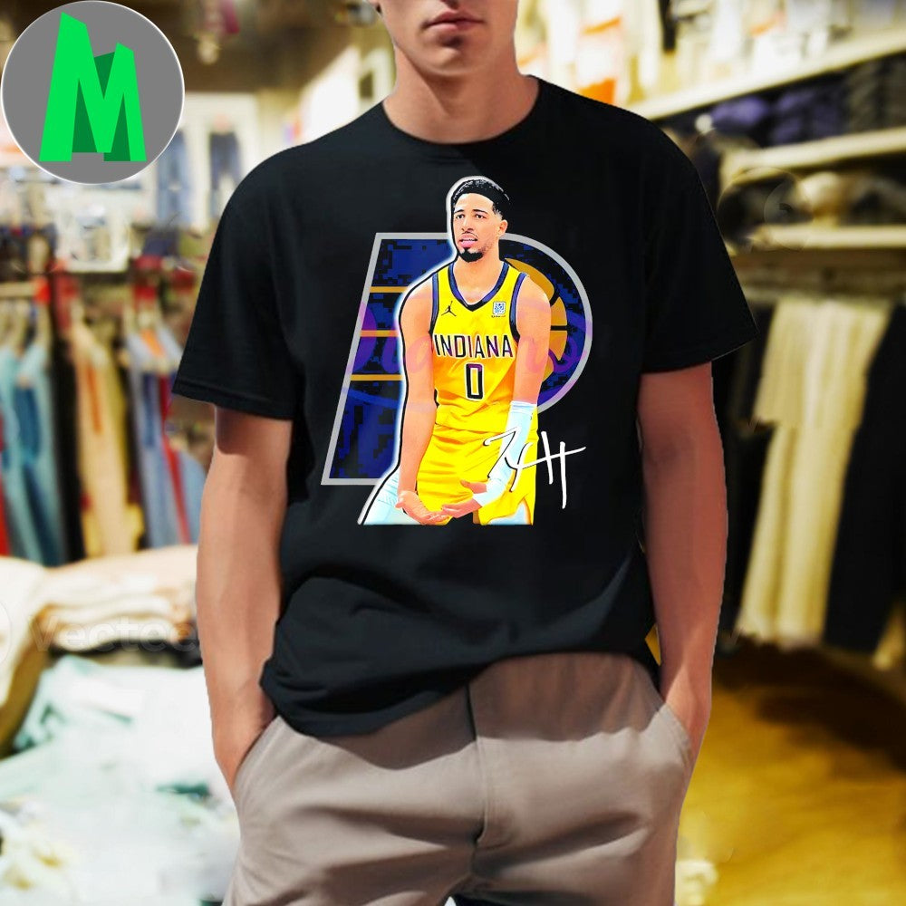 Design Tyrese Haliburton Indiana Pacers Signature Pose Shirt
