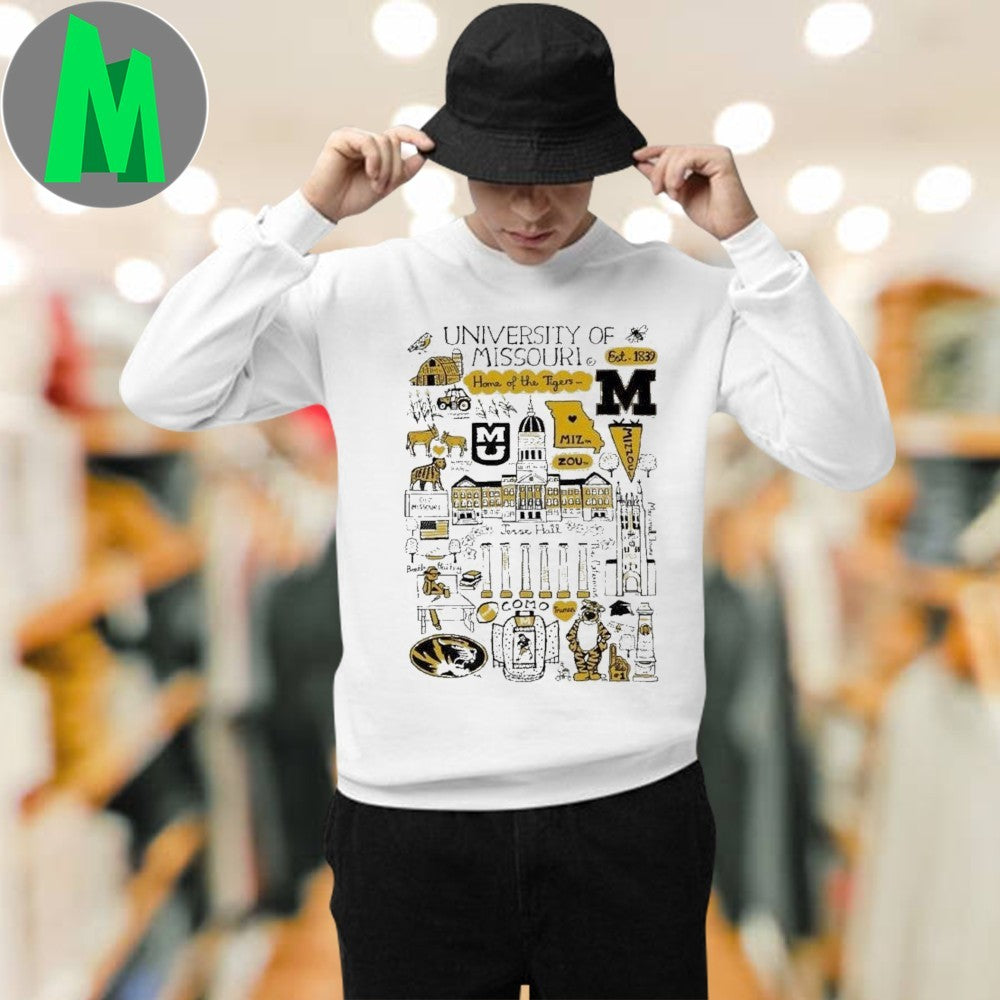 Design University Of Missouri Tigers Art Illustration T-shirt