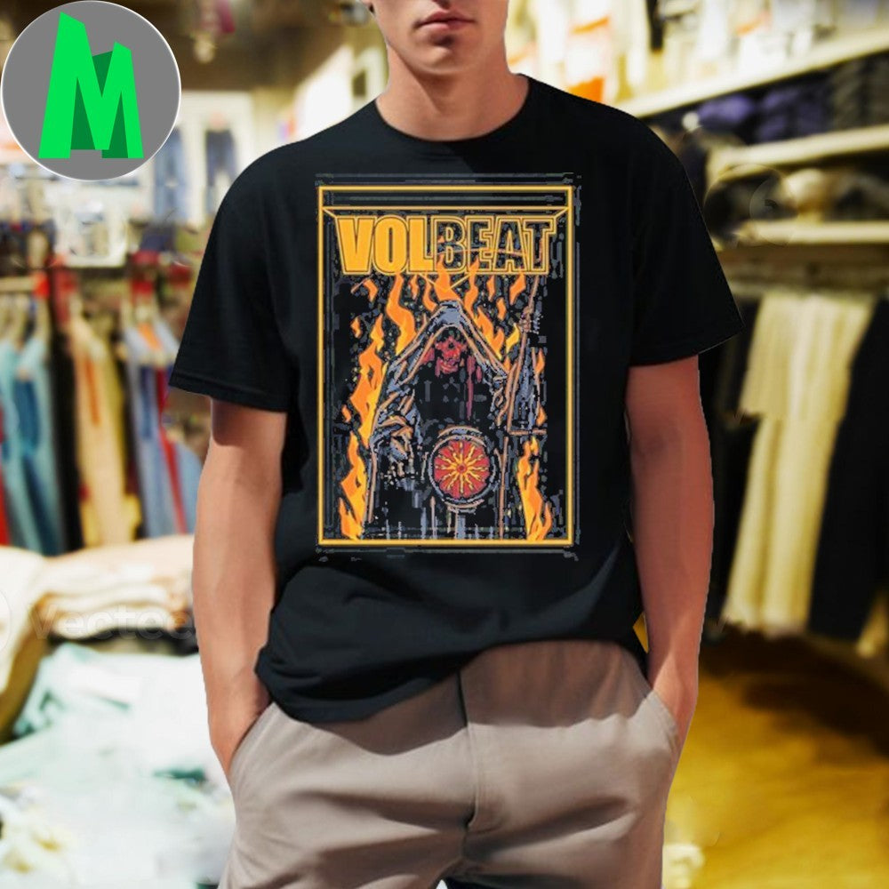 Design Volbeat Heavy Metal Rock Band Grim Reaper Flames Metal Hammer Issue 401 Exclusive Fan Shirt