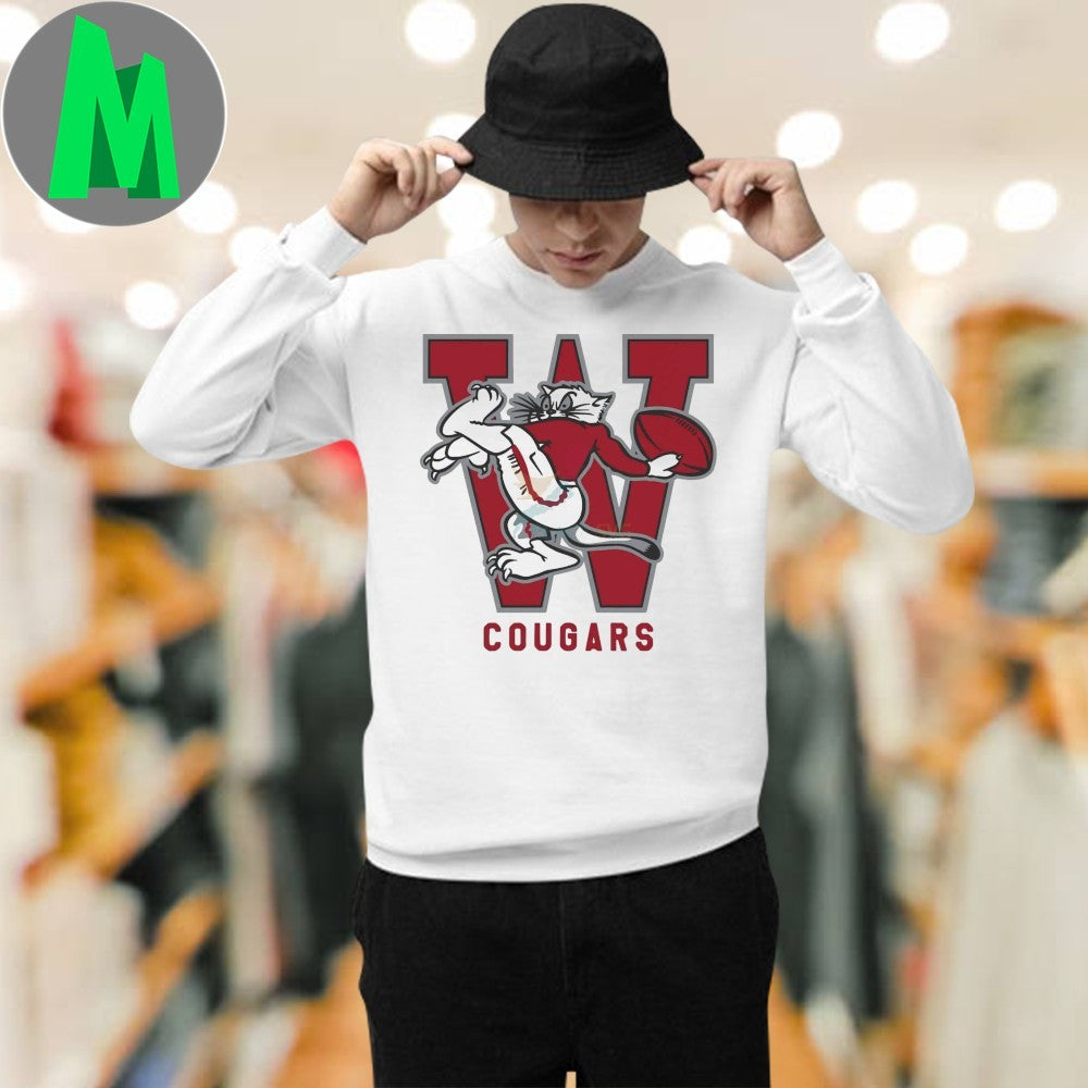 Design Wazzu Football Vintage Cougar Mascot 1963 Shirt