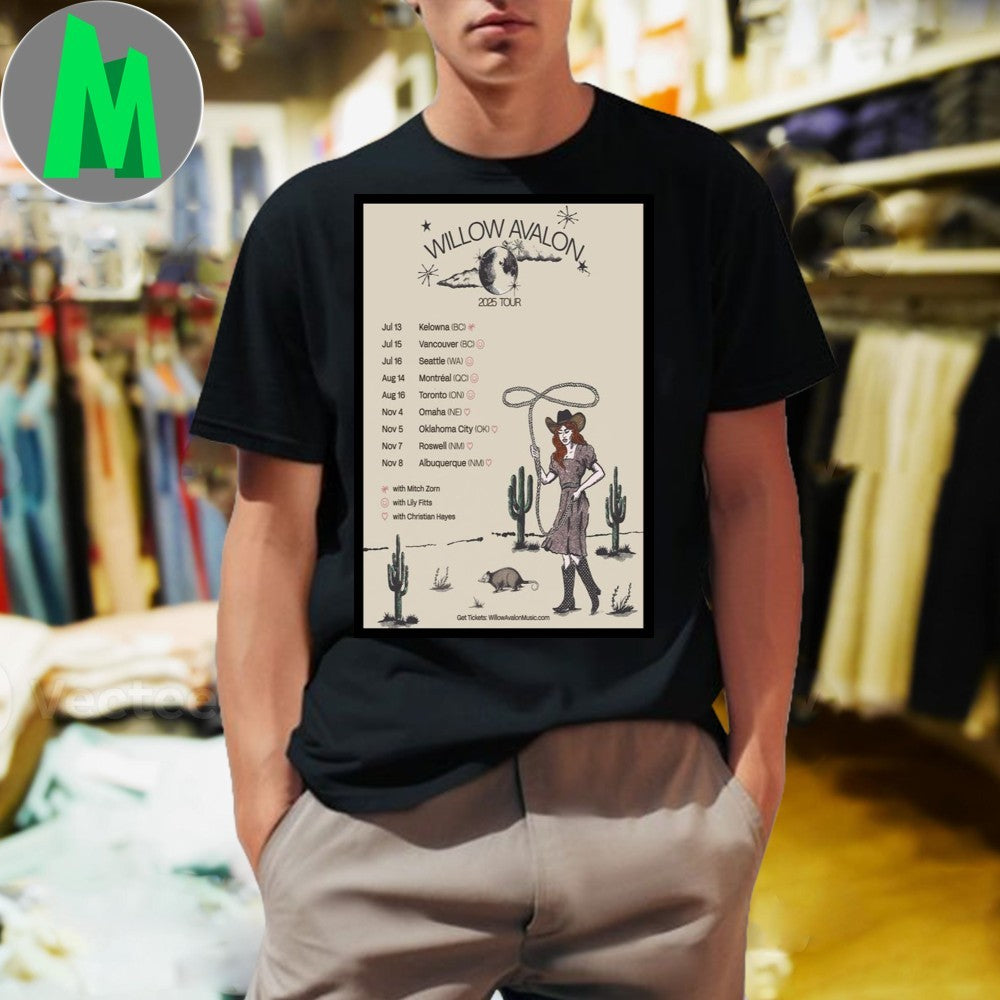 Design Willow Avalon 2025 Tour Poster T-Shirt
