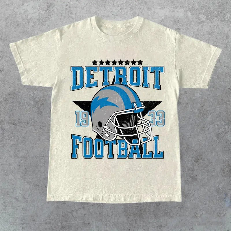 Detroit Football Shirt, Football Crewneck, Retro Detroit Football Shirt, Football Gift,Vintage Graphic Football Team,...