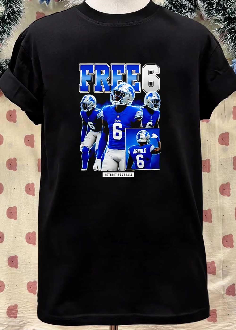 Detroit Lions Free 6 Arnold Football T-Shirt