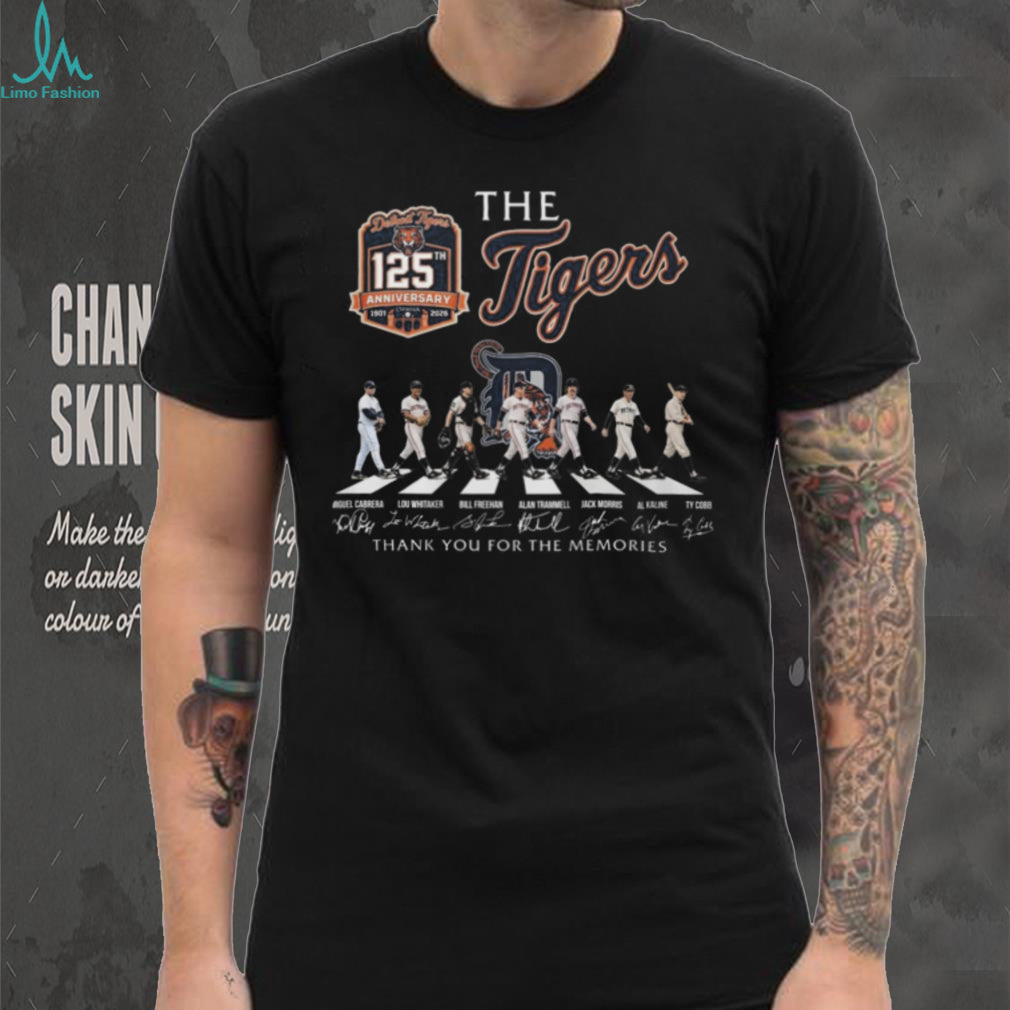 Detroit Tigers 125th Anniversary 1901 2026 Legends Abbey Road Signatures T Shirt