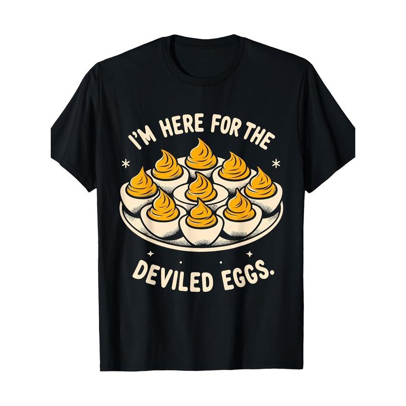 Deviled Egg Funny I'm Here For The Deviled Eggs T-Shirt-220g-100%cotton made in usa Hoodie, Sweatshirt | UrbanDripWear.com