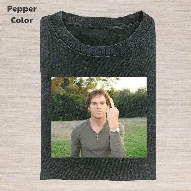 Dexter Vintage Graphic Tee, Dexter Morgan Middle Finger T-Shirt, Movies Tee, Unisex Meme Cringe Funny Dumb Shirt,...