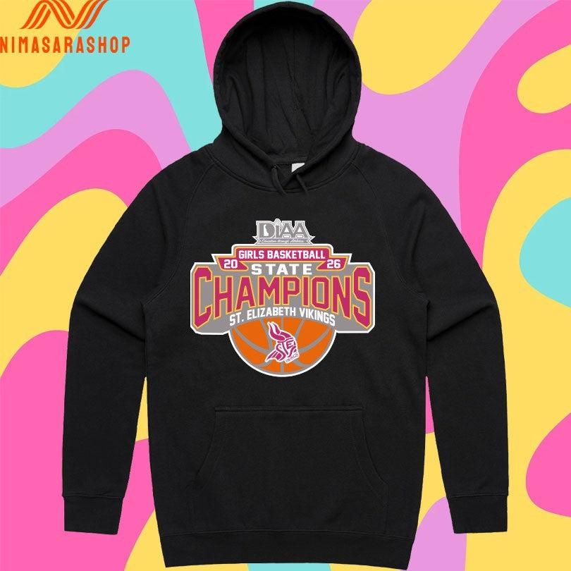 Diaa Girls Basketball 2026 State Champions St Elizabeth Vikings Shirts