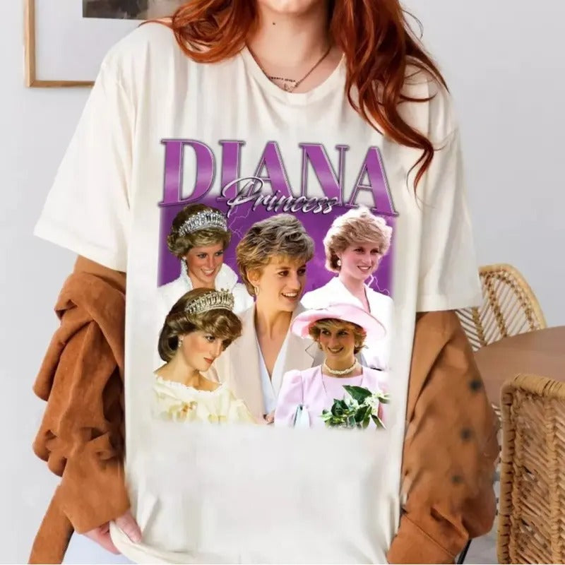 Diana Princess Trendy T-Shirt, Unisex Retro cotton Shirt Streetwear Hoodie, Sweatshirt | UrbanDripWear.com