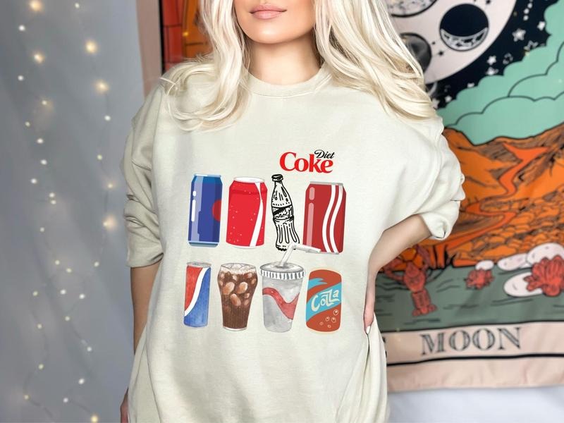Diet Coke Bottles Shirt, Trendy Soda Crewneck Shirt Hoodie, Sweatshirt | UrbanDripWear.com