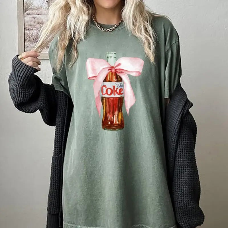 Diet Coke Bow T-Shirt, Drink With Bow Shirt, Just a Girl Who Loves Diet Coke , Gift For Her Hoodie, Sweatshirt
