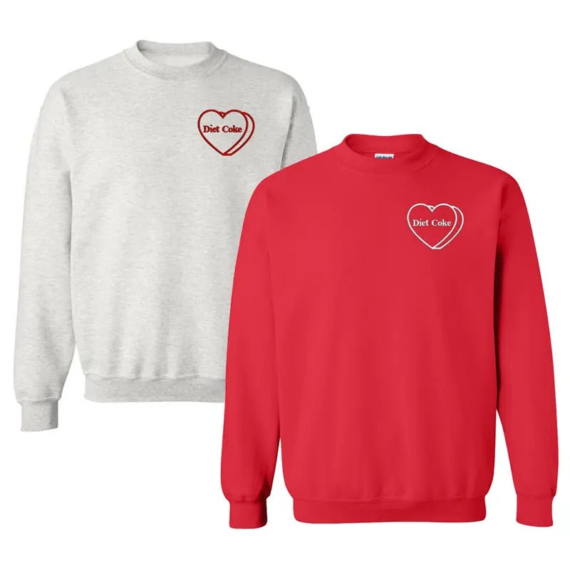 'Diet Coke Candy Heart' Crewneck Sweatshirt T-Shirts, Hoodie | UrbanDripWear.com