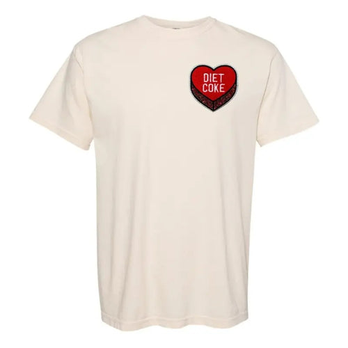 'Diet Coke Candy Heart' Letter Patch T-Shirt Hoodie, Sweatshirt | UrbanDripWear.com