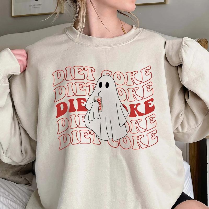 Diet Coke Ghost Sweatshirt, Diet Coke Gifts, Teacher Fuel, Mom Sweatshirt Hoodie, Ghost Holds Diet Coke Sweater, Gift for...