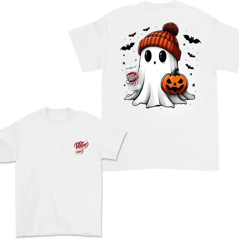 Diet Dr Pepper Ghost Cute Halloween 2 Sided T-Shirt, Diet Dr Pepper Halloween Shirt For Men And Women, Halloween Cute...