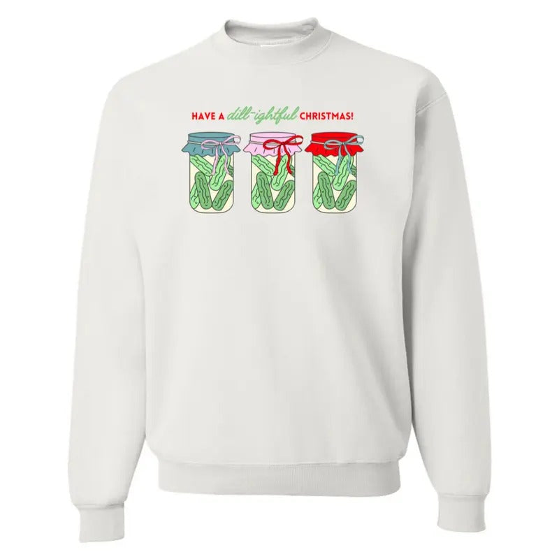 'Dill-ightful Christmas Pickles' Christmas Sweatshirt T-Shirts, Hoodie | UrbanDripWear.com