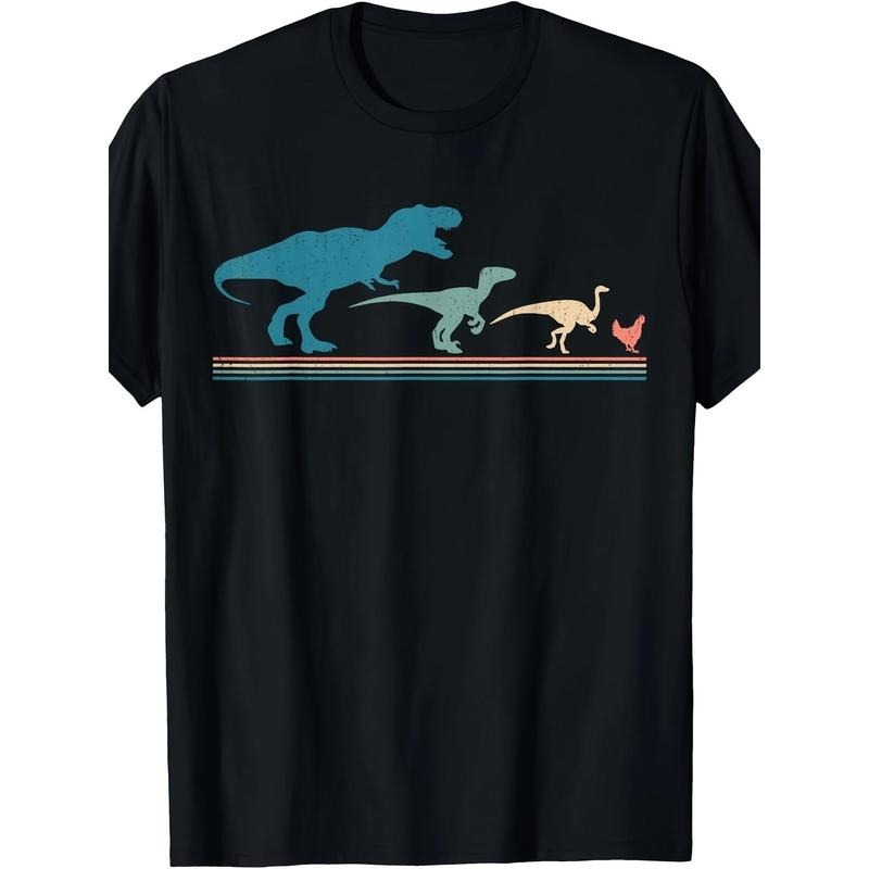 Dinosaur Chicken Evolution Funny Vintage Retro 70S T-Shirt Made in USA Hoodie, Sweatshirt | UrbanDripWear.com