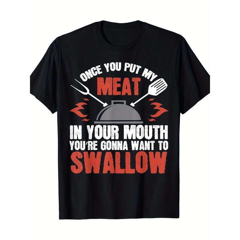 Dirty Adult Gift T-Shirt Meat In Your Mouth BBQ Joke Tee T-Shirt - 220g made in usa Hoodie, Sweatshirt | UrbanDripWear.com